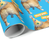 Corgi Butt Birthday Hat Geschenkpapier (Rolleneckpunkt)
