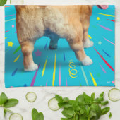 Corgi Butt Birthday Hat Geschirrtuch (Gefaltet)