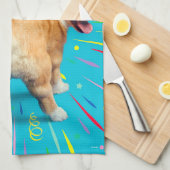 Corgi Butt Birthday Hat Geschirrtuch (Viertel Falte)