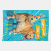 Corgi Butt Birthday Hat Geschirrtuch (Horizontal)