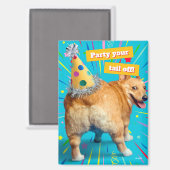 Corgi Butt Birthday Hat Magnet (Vorderseite/Rückseite)