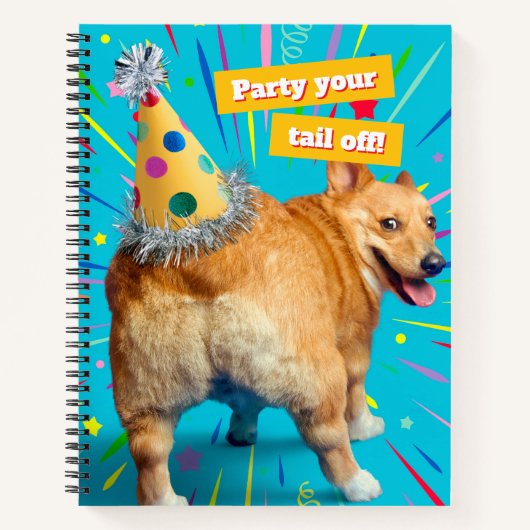 Corgi Butt Birthday Hat Notizblock (Vorderseite)