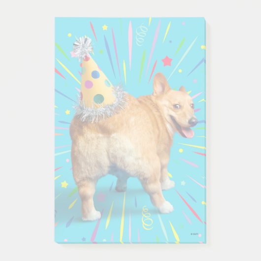 Corgi Butt Birthday Hat Post-it Klebezettel (Vorderseite)