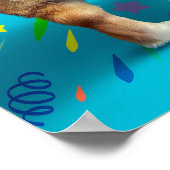 Corgi Butt Birthday Hat Poster (Ecke)