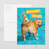 Corgi Butt Birthday Hat Postkarte (Vorne/Hinten)