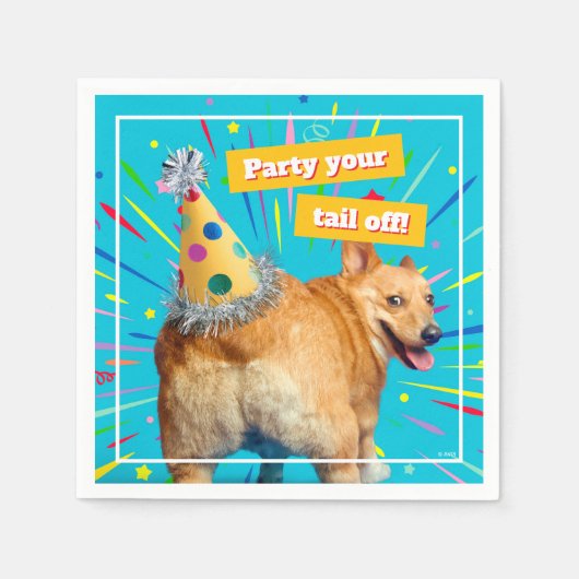 Corgi Butt Birthday Hat Serviette (Vorderseite)