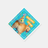 Corgi Butt Birthday Hat Serviette (Ecke)