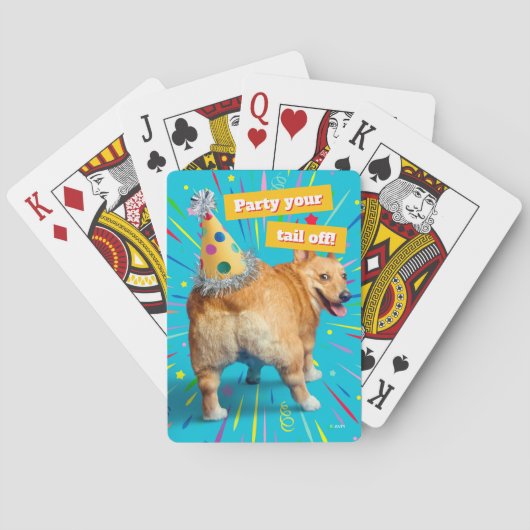 Corgi Butt Birthday Hat Spielkarten (Rückseite)