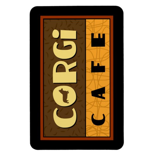 Corgi Cafe Magnet (Vertikal)