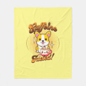 CORGI CAFFEINE FÜHLT! FLEECEDECKE (Vorderseite)