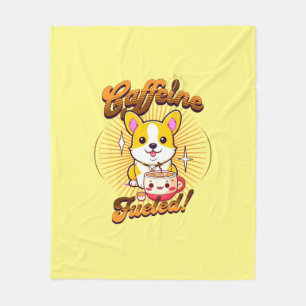 CORGI CAFFEINE FÜHLT! FLEECEDECKE