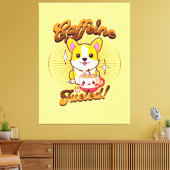 CORGI CAFFEINE FÜHLT! LEINWANDDRUCK (Insitu (Wohnzimmer))