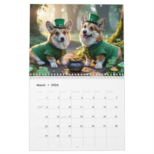 Corgi Calendar Kalender (Mär 2026)