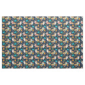 Corgi Camping im Freien Marineblau Stoff (Fat Quarter (45,7 x 55,9 cm))