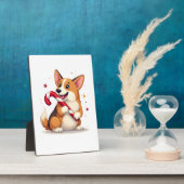 Corgi Candy Cane Joy Fotoplatte (Seite)