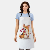 Corgi Candy Cane Joy Hund Schürze (Getragen)
