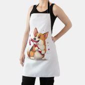 Corgi Candy Cane Joy Hund Schürze (InSitu)