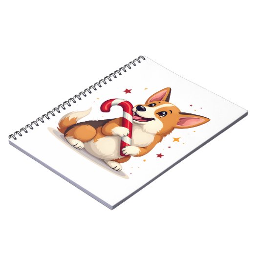 Corgi Candy Cane Joy Notizblock (Linke Seite)