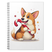 Corgi Candy Cane Joy Notizblock (Vorderseite)