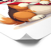 Corgi Candy Cane Joy Poster (Ecke)