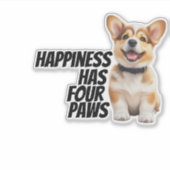 Corgi Car Decal - "Glück hat vier Paws" Aufkleber (Vorderseite)