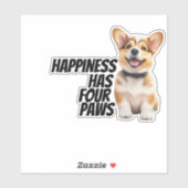 Corgi Car Decal - "Glück hat vier Paws" Aufkleber (Blatt)