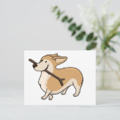 Corgi-Cartoon Postkarte (Stehend Vorderseite)