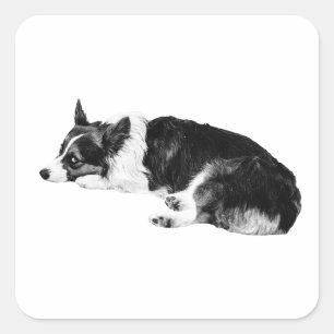 Corgi Charme bei schwachem Licht Quadratischer Aufkleber