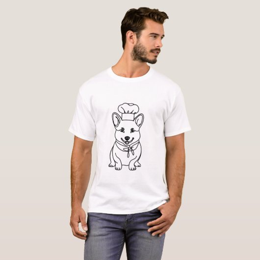 Corgi Chef Cute Cooking Badge Tee (Vorne ganz)