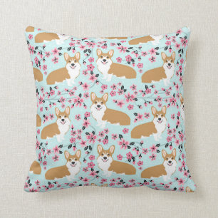 Corgi Cherry Blossom Kissen