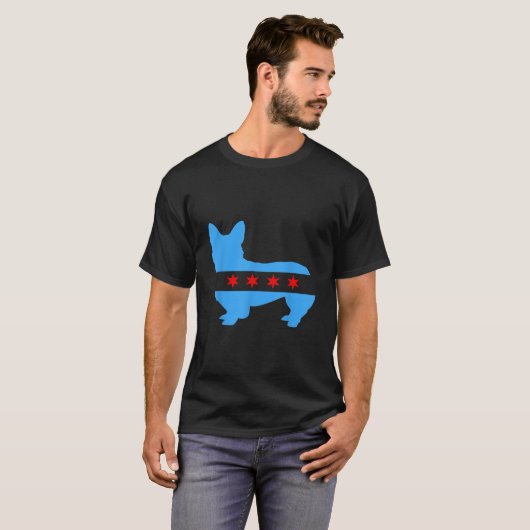 Corgi Chicago Dog Lover T-Shirt (Vorne ganz)
