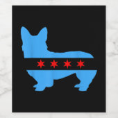 Corgi Chicago Dog Lover Weinetikett (Einzelnes Label)