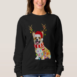 Corgi Christmas 2021 Lights Santa Reindeer Sweatshirt