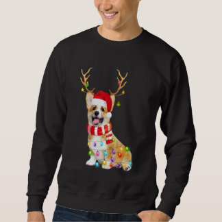 Corgi Christmas 2021 Lights Santa Reindeer Sweatshirt