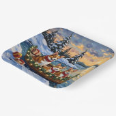 Corgi Christmas Boat Holiday Pappteller (Gewinkelt)