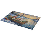 Corgi Christmas Boat Holiday Schneidebrett (Ecke)