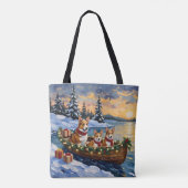 Corgi Christmas Boat Holiday Tasche (Rückseite)