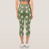 Corgi Christmas Candy Cane Pattern Capri Leggings (Rückseite)