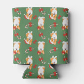 Corgi Christmas Candy Cane Pattern Dosenkühler (Rückseite)