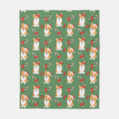 Corgi Christmas Candy Cane Pattern Fleecedecke (Vorderseite)