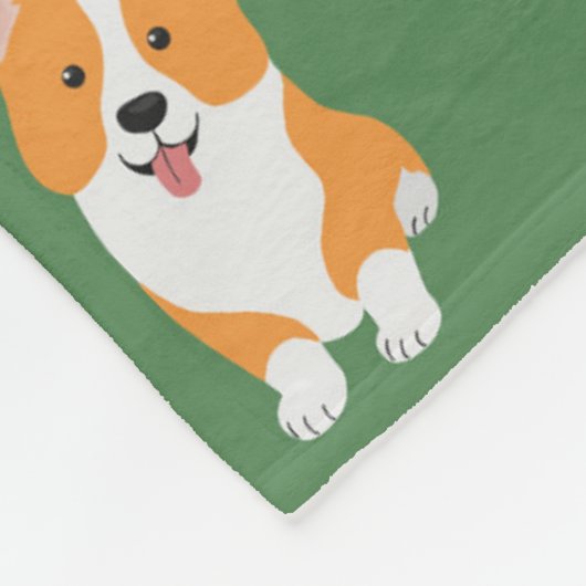 Corgi Christmas Candy Cane Pattern Fleecedecke (Ecke)