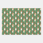 Corgi Christmas Candy Cane Pattern Geschenkpapier Set (Vorderseite 3)