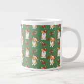 Corgi Christmas Candy Cane Pattern Jumbo-Tasse (Rechts)