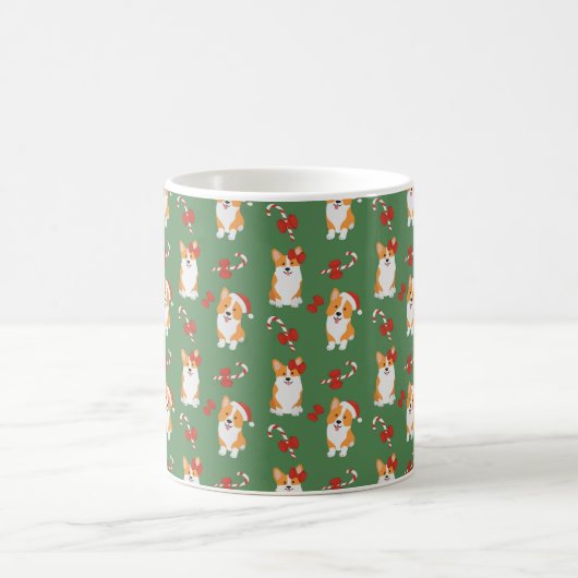 Corgi Christmas Candy Cane Pattern Kaffeetasse (Mittel)