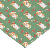 Corgi Christmas Candy Cane Pattern Kurzer Tischläufer (Ecke)