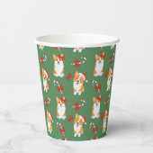 Corgi Christmas Candy Cane Pattern Pappbecher (Rückseite)