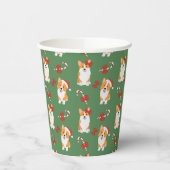 Corgi Christmas Candy Cane Pattern Pappbecher (Links)