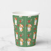 Corgi Christmas Candy Cane Pattern Pappbecher (Rechts)