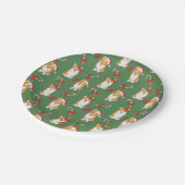 Corgi Christmas Candy Cane Pattern Pappteller (Schrägansicht)