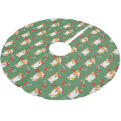 Corgi Christmas Candy Cane Pattern Polyester Weihnachtsbaumdecke (Schrägansicht)